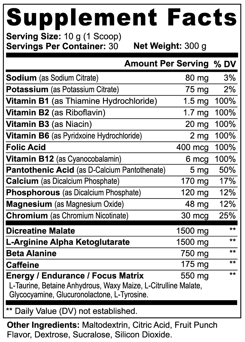 Apex Pre-Workout Powder (Fruit Punch)
